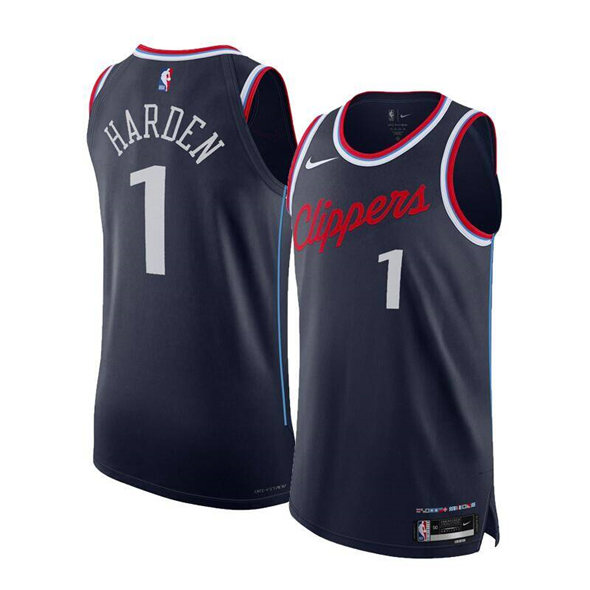 Men's Los Angeles Clippers #1 James Harden Navy 2025 Icon Edition Stitched Basketball Jersey