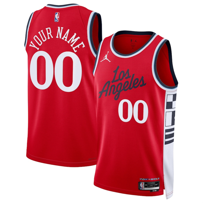 Men's Los Angeles Clippers Active Player Custom Red 2025 Statement Edition Stitched Jersey