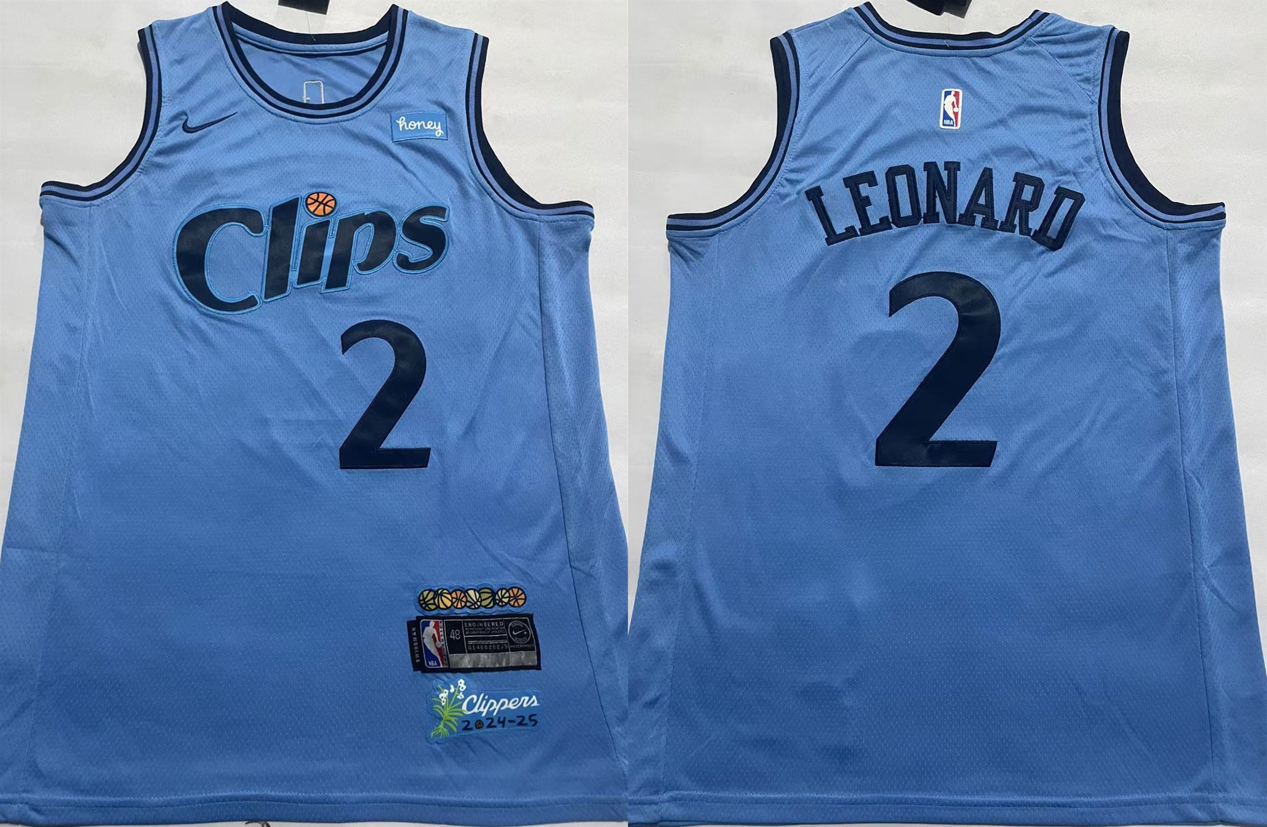 Men's Los Angeles Clippers #2 Kawhi Leonard Light Blue 2025 City Edition Stitched Jersey
