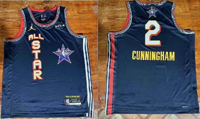 Men's 2025 All-Star #2 Cade Cunningham Navy Stitched Basketball Jersey