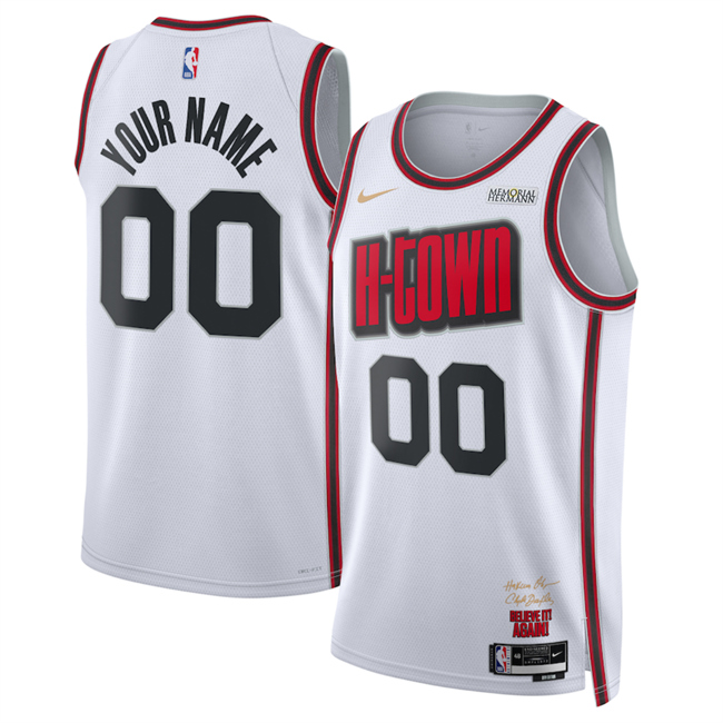 Men's Houston Rockets Actiive Player Custom White 2025 City Edition Stitched Jersey