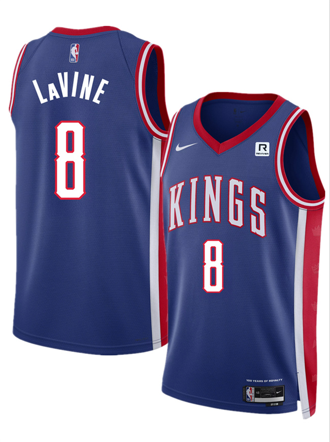 Men's Sacramento Kings #8 Zach LaVine Blue 2025 City Edition Stitched Basketball Jersey