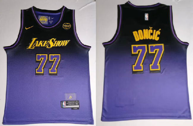 Men's Los Angeles Lakers #77 Luka Don?i? Puple 2025 City Edition Swingman Jersey