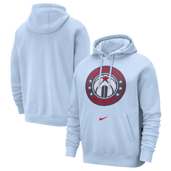 Men's Washington Wizards Light Blue 2025 City Edition Essential Club Pullover Hoodie