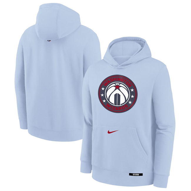 Men's Washington Wizards Light Blue 2025 City Edition Fleece Club Pullover Hoodie