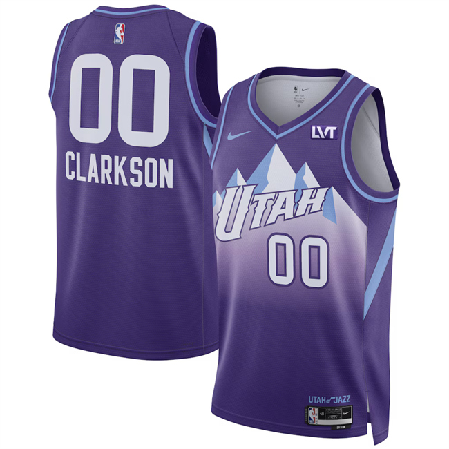 Men's Utah Jazz #00 Jordan Clarkson Purple 2025 City Edition Stitched Basketball Jersey