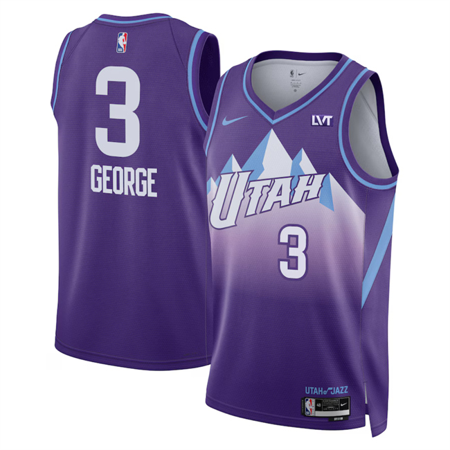 Men's Utah Jazz #3 Keyonte George Purple 2025 City Edition Stitched Basketball Jersey