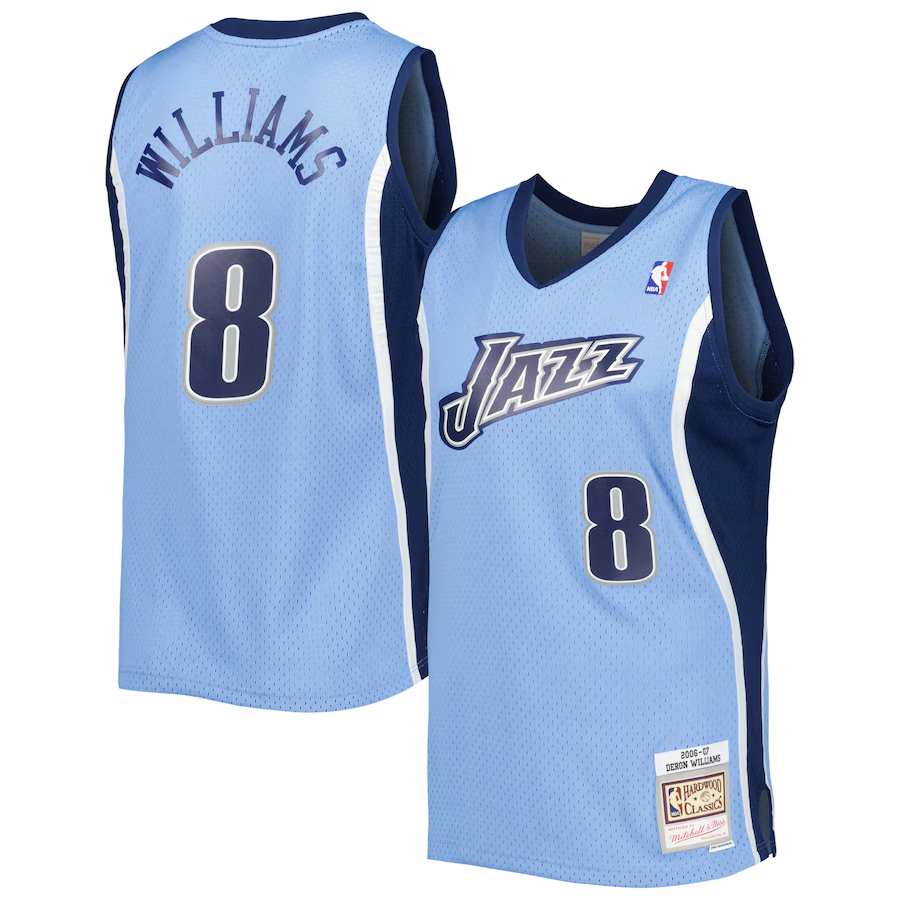 Men's Utah Jazz #8 Deron Williams Blue 2002 Hardwood Classics Swingman Basketball Jersey