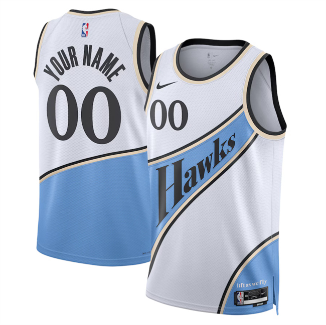 Men's Atlanta Hawks Active Player Custom White 2025 City Edition Stitched Jersey
