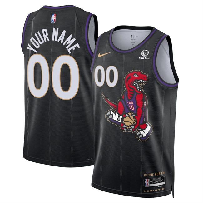 Men's Toronto Raptors Active Player Custom Black 2025 City Edition Stitched Basketball Jersey