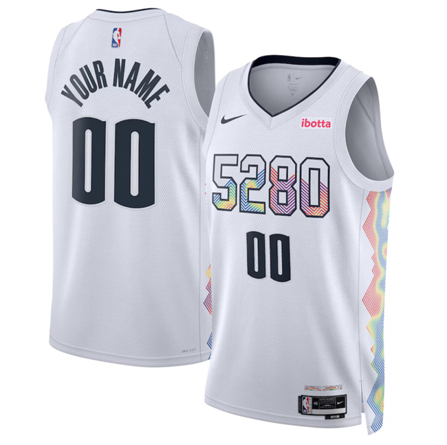 Men's Denver Nuggets Active Player Custom White 2025 City Edition Stitched Basketball Jersey