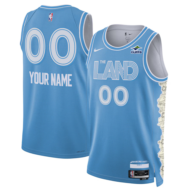 Men's Cleveland Cavaliers Active Player Custom Light Blue 2025 City Edition Stitched Jersey