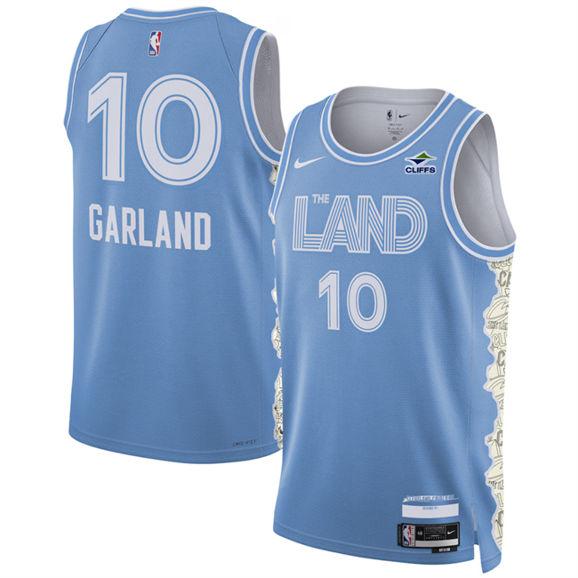 Men's Cleveland Cavaliers #10 Darius Garland Light Blue 202425 City Edition Stitched Jersey