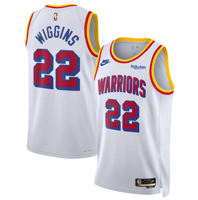 Men's Golden State Warriors #22 Andrew Wiggins White 2025 Classic Edition Stitched Basketball Jersey