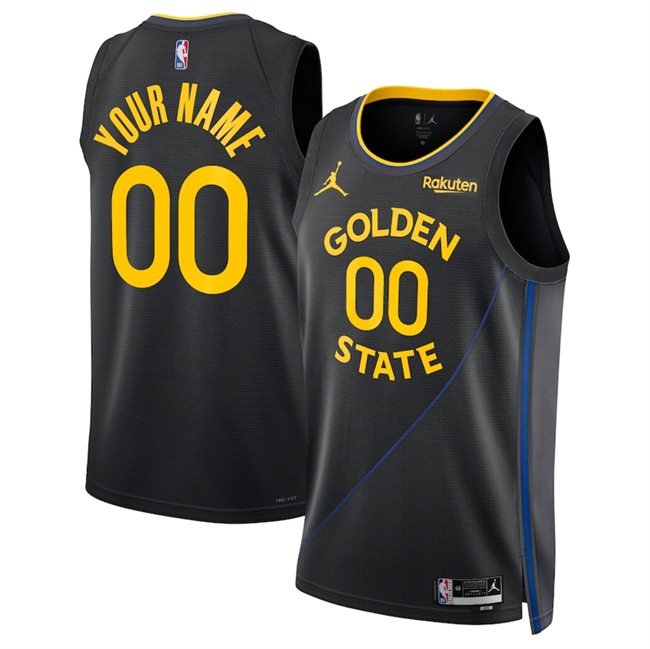 Men's Golden State Warriors Active Player Custom Black 2025 Statement Edition Stitched Basketball Jersey