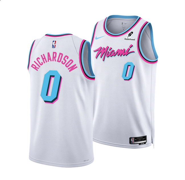 Men's Miami Heat #0 Josh Richardson White 2025 City Edition Stitched Basketball Jersey