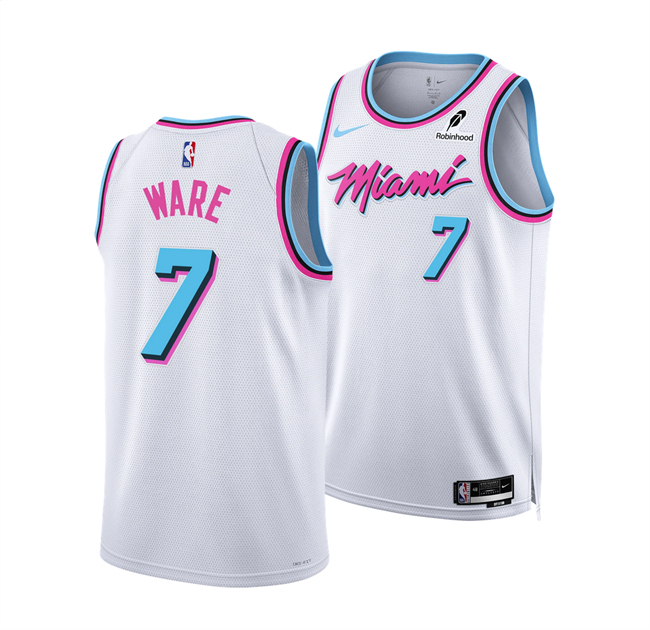 Men's Miami Heat #7 Kel'el Ware White 2025 City Edition Stitched Basketball Jersey