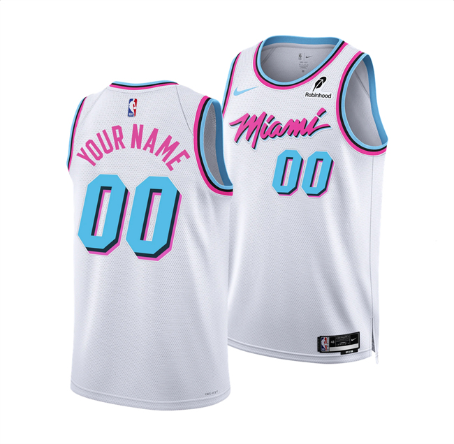 Men's Miami Heat Active Player Custom White 2025 City Edition Stitched Basketball Jersey