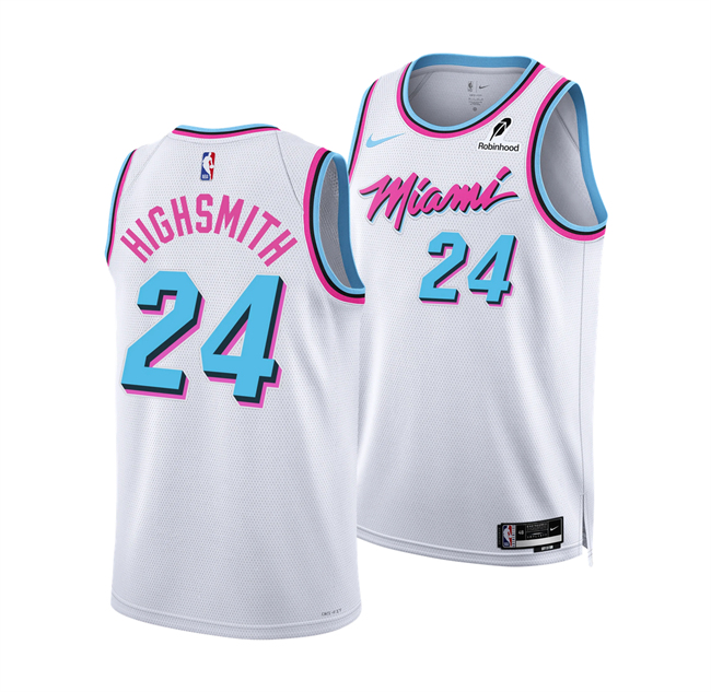 Men's Miami Heat #24 Haywood Highsmith White 2025 City Edition Stitched Basketball Jersey