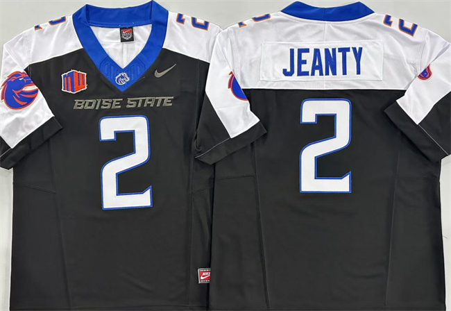 Men's Boise State Broncos #2 Ashton Jeanty Black White 2024 F.U.S.E. Vapor Limited Stitched Football Jersey