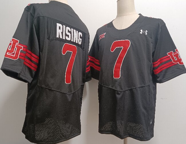 Men's Utah Utes #7 Cameron Rising Black reversal College Football Jersey