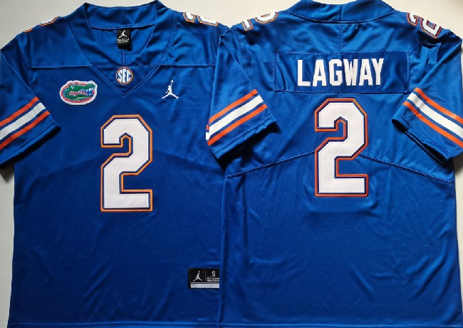 Men's Florida Gators #2 DJ Lagway Royal Stitched Jersey