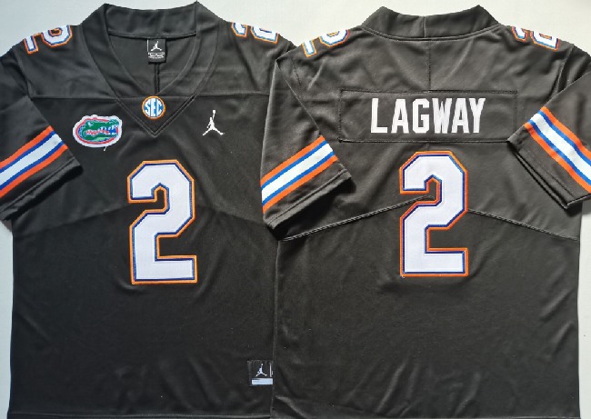 Men's Florida Gators #2 DJ Lagway Black Stitched Jersey