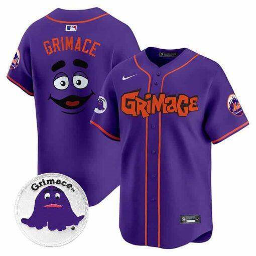 Men's New York Mets Purple Grimace V2 Vapor Limited Stitched Baseball Jersey