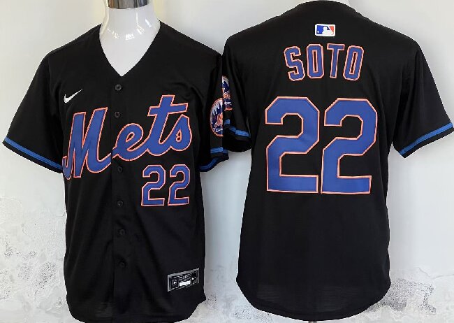 Men's New York Mets #22 Juan Soto Black 2024 Alternate Limited Stitched Baseball Jersey