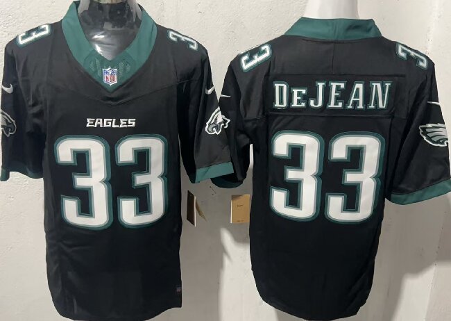 Men's Philadelphia Eagles #33 Cooper DeJean Black New F.U.S.E. Vapor Untouchable Limited Stitched Football Jersey