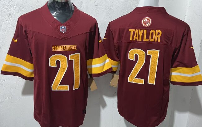 Men's Washington Commanders #21 Sean Taylor Burgundy 2024 F.U.S.E Vapor Limited Stitched Football Jersey