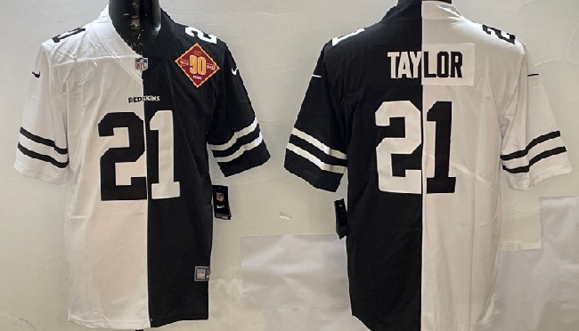Men's Washington Redskins #21 Sean Taylor White Black Peaceful Coexisting Vapor Untouchable Stitched NFL Nike Limited Jersey 2