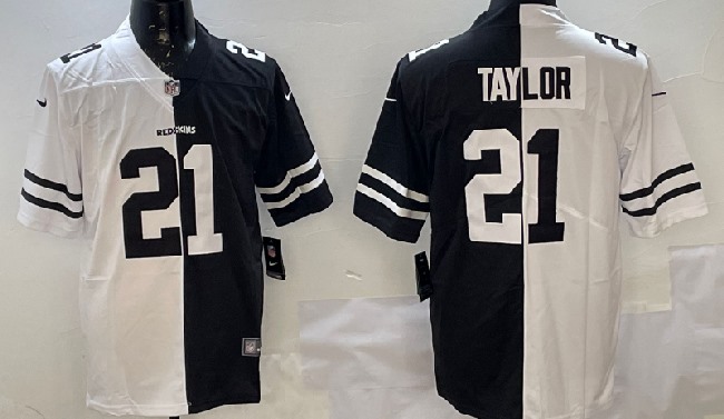 Men's Washington Redskins #21 Sean Taylor White Black Peaceful Coexisting Vapor Untouchable Stitched NFL Nike Limited Jersey