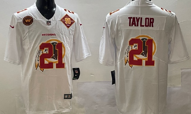 Men's Washington Redskins #21 Sean Taylor White Shadow Logo Vapor Untouchable Stitched NFL Nike Limited Jersey 3