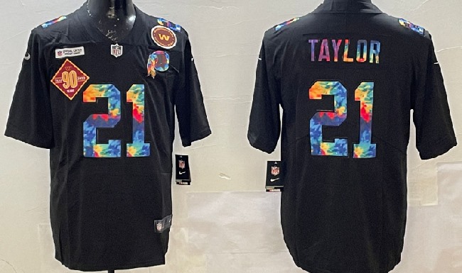 Men's Washington Redskins #21 Sean Taylor Multi-Color Black NFL Crucial Catch Vapor Untouchable Nike Limited Jersey 2