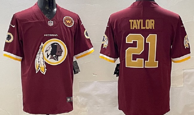 Men's Washington Redskins #21 Sean Taylor Red Big Logo Vapor Untouchable Stitched NFL Nike Fashion Limited Jersey 1