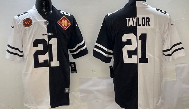 Men's Washington Redskins #21 Sean Taylor White Black Peaceful Coexisting Vapor Untouchable Stitched NFL Nike Limited Jersey 3