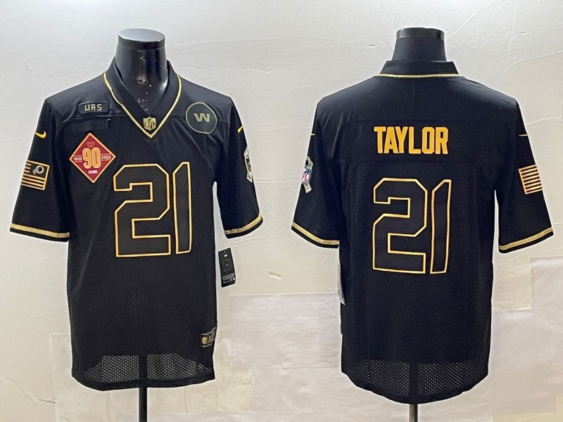 Men's Washington Redskins #21 Sean Taylor Black Gold  Salute To Service Stitched NFL Nike Limited Jersey 1