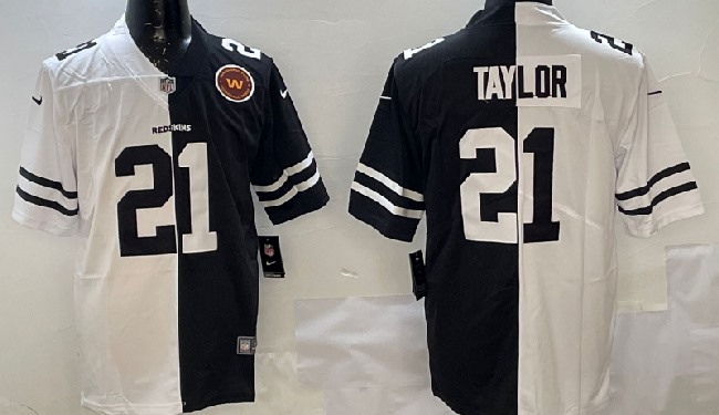 Men's Washington Redskins #21 Sean Taylor White Black Peaceful Coexisting Vapor Untouchable Stitched NFL Nike Limited Jersey 1