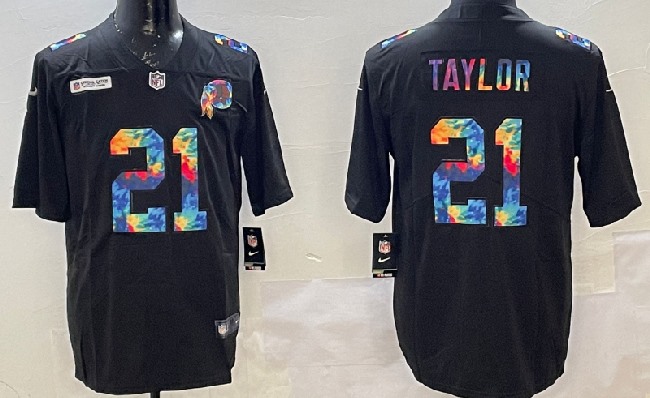 Men's Washington Redskins #21 Sean Taylor Multi-Color Black NFL Crucial Catch Vapor Untouchable Nike Limited Jersey