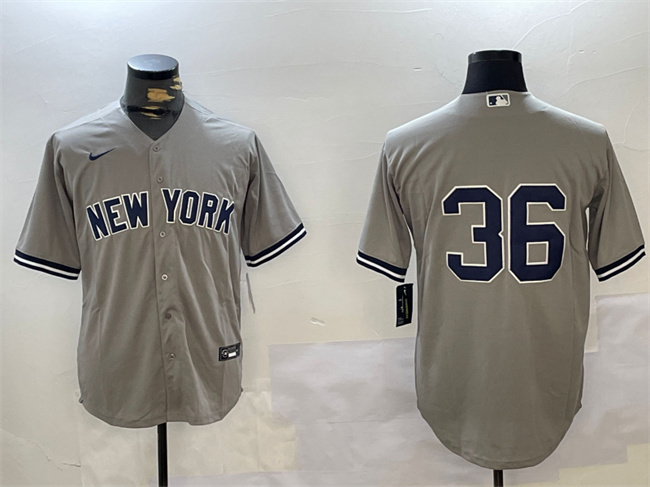 Men's New York Yankees #36 Clarke Schmidt Grey Cool Base Stitched  Baseball Jersey