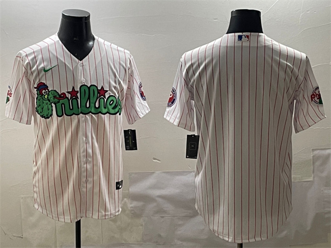 Men's Philadelphia Phillies Blank White Phanatic Cool Base Stitched Jersey