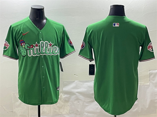 Men's Philadelphia Phillies Blank Green Phanatic Limited Stitched Jersey