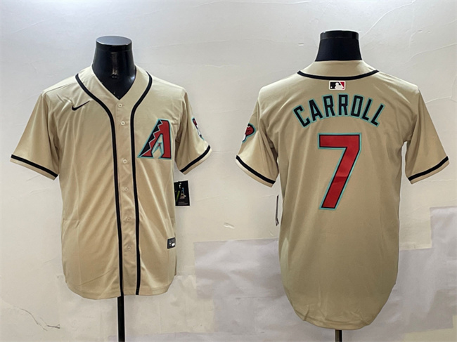 Men's Arizona Diamondbacks #7 Corbin Carroll Gold Limited Stitched Baseball Jersey