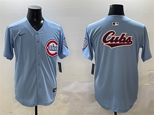 Men's Chicago Cubs Team Big Logo Blue 2025 2nd Alternate Limited Stitched Baseball Jersey