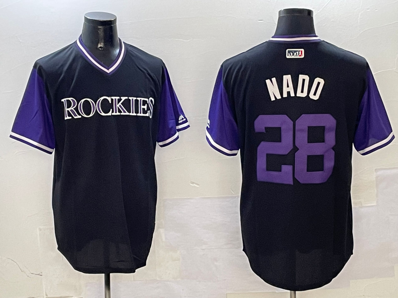 Men Colorado Rockies 28 Nado Gray Game Legend Edition MLB Jersey