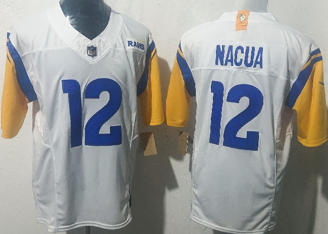 Men's Los Angeles Rams #12 Puka Nacua White 2025 F.U.S.E. Vapor Untouchable Stitched Football Jersey