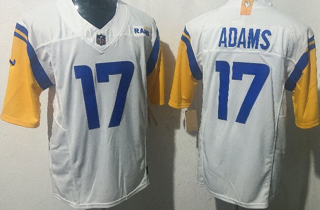 Men's Los Angeles Rams #17 Davante Adams White 2025 F.U.S.E. Vapor Untouchable Stitched Football Jersey