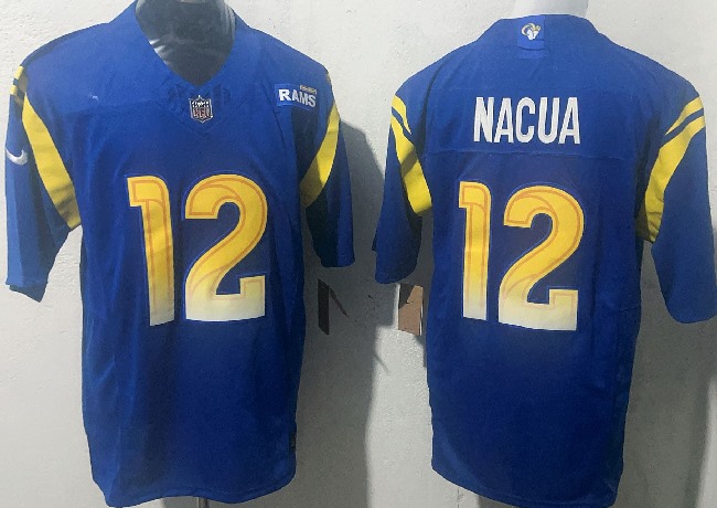 Men's Los Angeles Rams #12 Puka Nacua Blue 2025 F.U.S.E. Vapor Untouchable Stitched Football Jersey