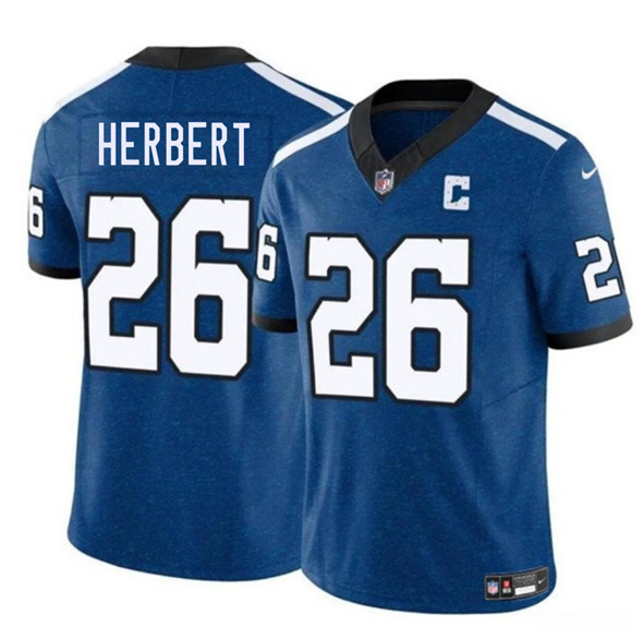 Men's Indianapolis Colts #26 Khalil Herbert Blue 2025 F.U.S.E. Throwback Vapor Limited Football Stitched Jersey
